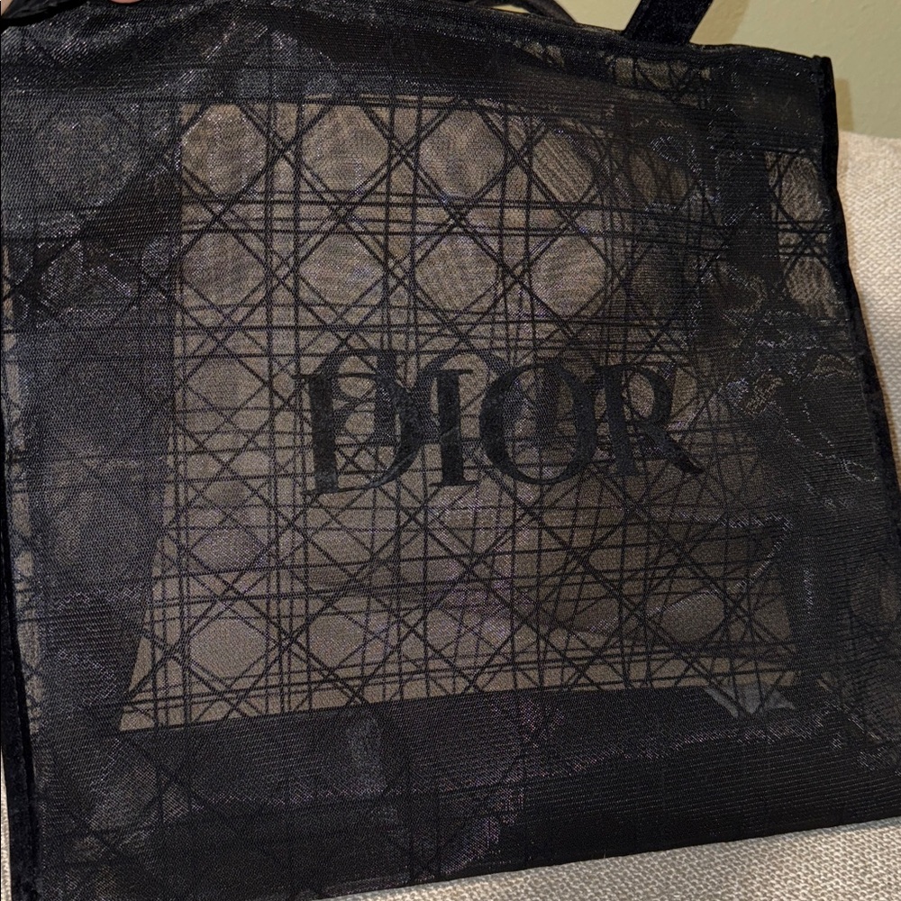 Dior Beauty Black Mesh Tote with Pouch NEW - Picture 4 of 8